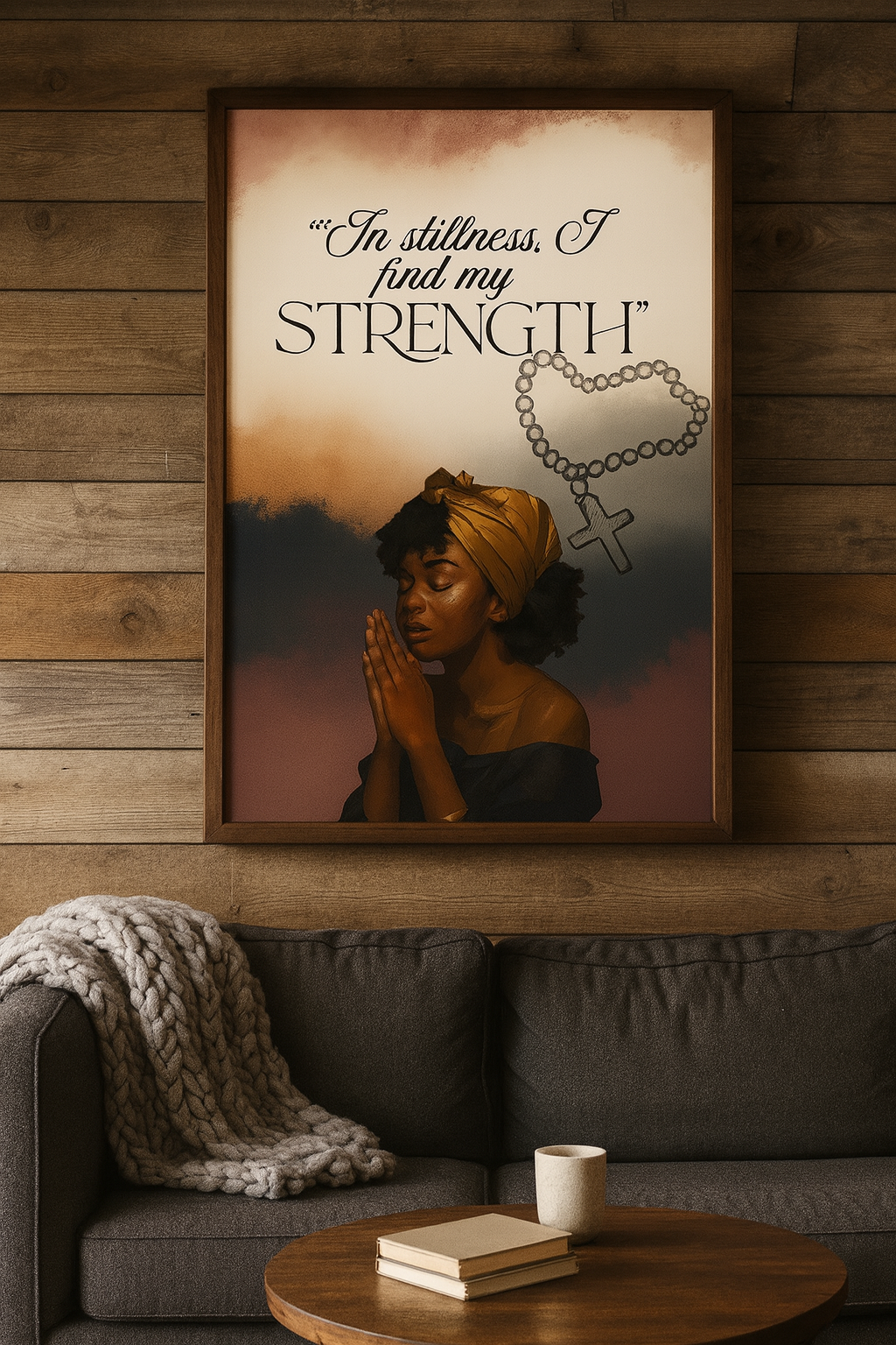 “In Stillness, I Find My Strength” – Inspirational Wall Art Print