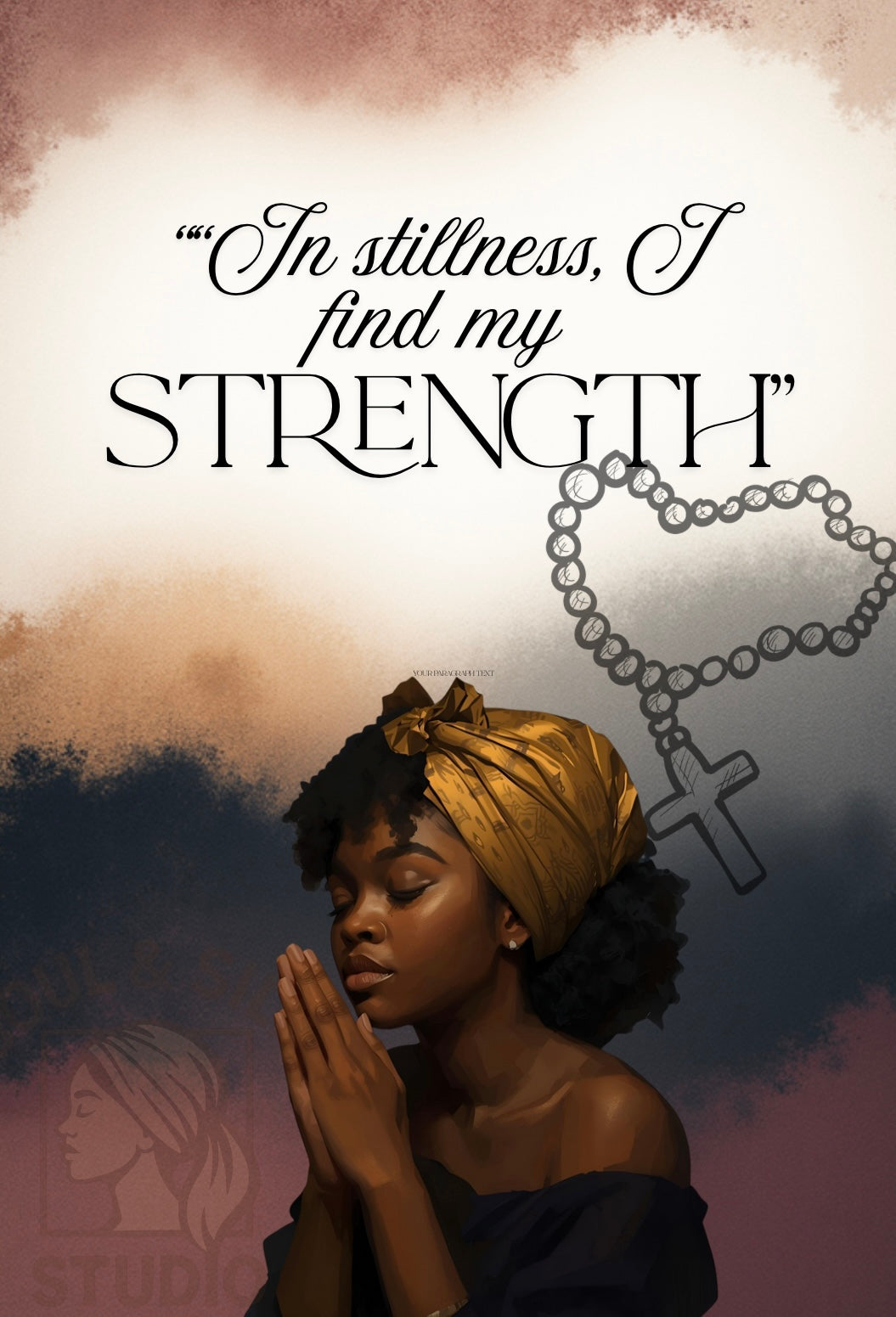 “In Stillness, I Find My Strength” – Inspirational Wall Art Print
