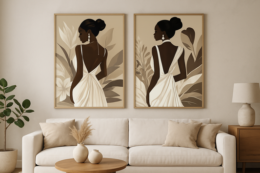 Soft Strength Duo – Elegant Digital Wall Art Set”