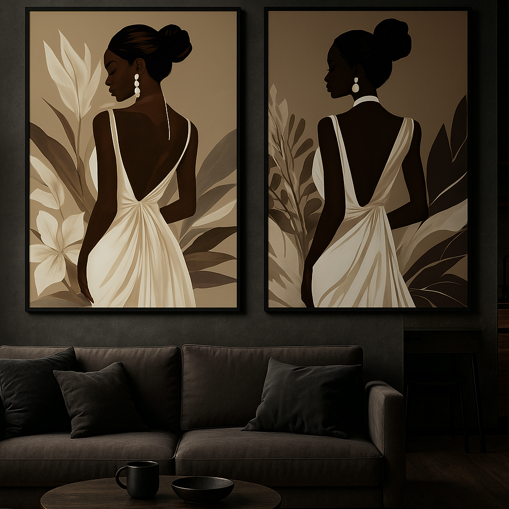 Soft Strength Duo – Elegant Digital Wall Art Set”